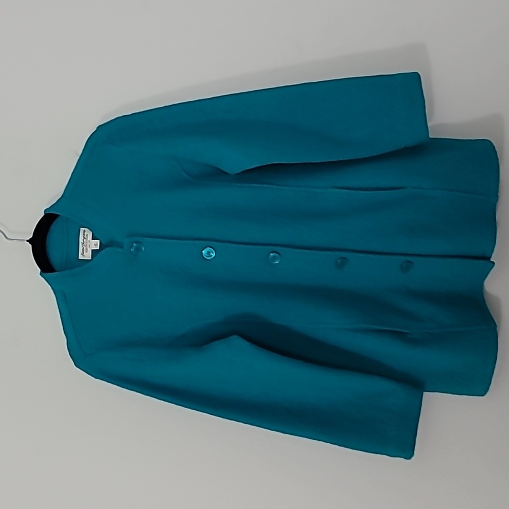 Norm Thompson green wool jacket M Vintage Grandmacore Colorful